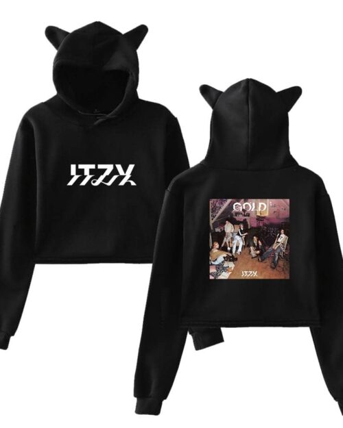 Itzy Gold Cropped Hoodie #4